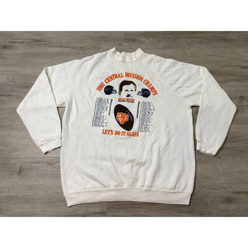 Vintage 1987 Chicago Bears Mike Ditka Central Division Champs Sweatshirt 80s XL